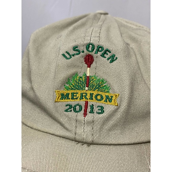 US Open Merion Golf Hat Beige Embroidered USGA Strapback Low Profile 2013 - Picture 2 of 6